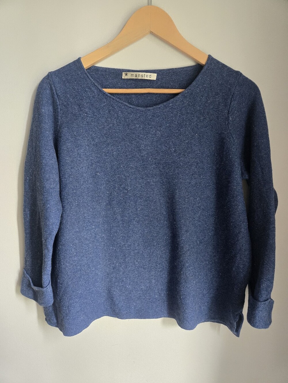 MANSTED Blue 💯 Cotton Knit Sweater